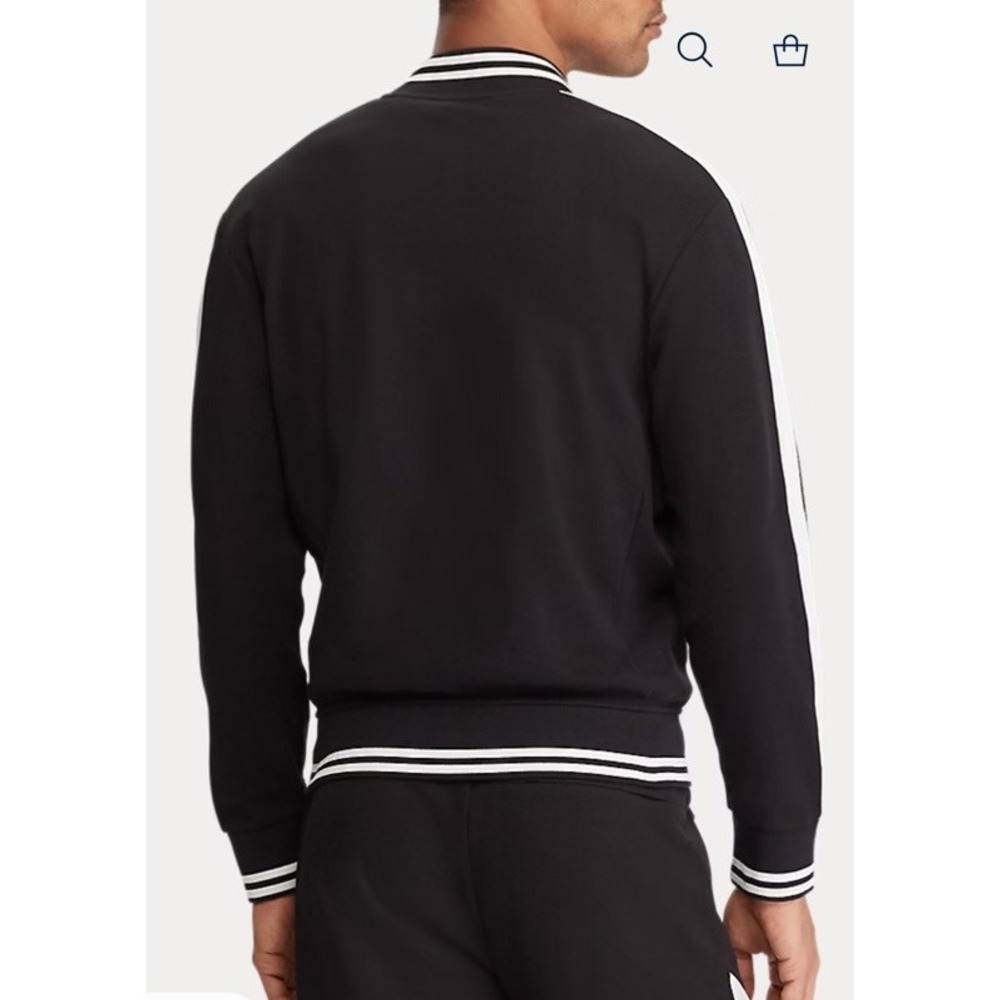 Polo Ralph Lauren Baseball Track Jacket Size S Athliesure Black Cotton Full Zip - Picture 5 of 16